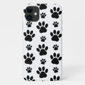 ポーパターン、犬の足、ポープリント、白黒 Case-Mate iPhoneケース (裏面)