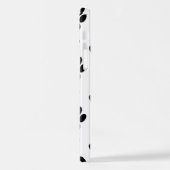 ポーパターン、犬の足、ポープリント、白黒 iPhoneケース (左側面)