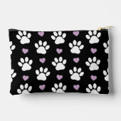 ポーパターン、犬の足、白い手、薄紫ハート アクセサリーポーチ (裏面)