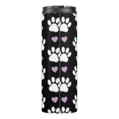 ポーパターン、犬の足、白い手、薄紫ハート タンブラー (裏面)