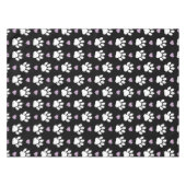 ポーパターン、犬の足、白い手、薄紫ハート テーブルクロス (正面(横))