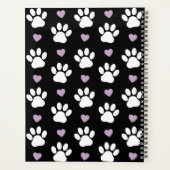 ポーパターン、犬の足、白い手、薄紫ハート プランナー手帳 (裏面)