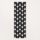 ポーパターン、犬の足、白い手、薄紫ハート ヨガマット (裏面)