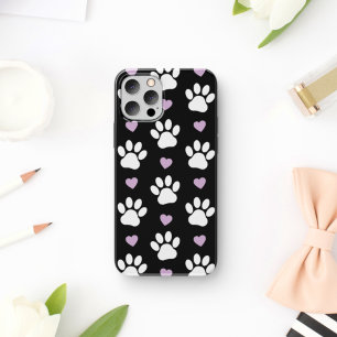 ポーパターン、犬の足、白い手、薄紫ハート iPhone 11 ケース