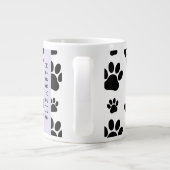 ポーパターン、犬の足、白黒、あなたの名前 ジャンボコーヒーマグカップ (裏面)