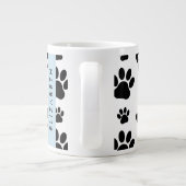 ポーパターン、犬の足、白黒、あなたの名前 ジャンボコーヒーマグカップ (裏面)