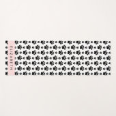 ポーパターン、犬の足、白黒、あなたの名前 ヨガマット (正面(横))