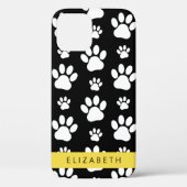 ポーパターン、犬の足、白黒、あなたの名前 Case-Mate iPhoneケース (裏面)