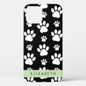ポーパターン、犬の足、白黒、あなたの名前 Case-Mate iPhoneケース (裏面)