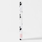 ポーパターン、犬の足、白黒、あなたの名前 iPhoneケース (左側面)