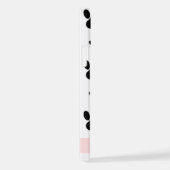 ポーパターン、犬の足、白黒、あなたの名前 iPhoneケース (右側面)