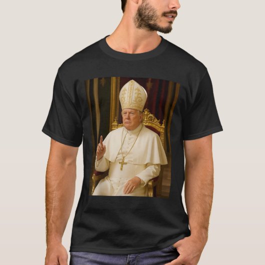 ポープおもしろいトランプティーミームおもしろい Tシャツ (正面)