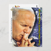 ポープジョンポールII祈りの言葉美化カード ポストカード (正面/裏面)