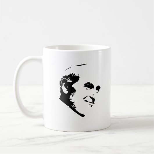 ポープジョンポールII顔ホワイト コーヒーマグカップ (左)