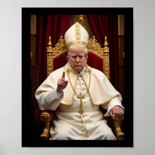 ポープトランプおもしろいトランプ大統領トランプVatican Chr ポスター
