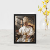 ポープトランプおもしろいバチカンレトロチュ カード (黄色い花)