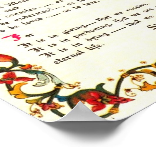 ポープフランシスサンフランシスシンプル祈りの言葉 ポスター (角)