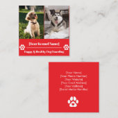 ポープリンカスタムト付き四角ペットケンネル スクエア名刺 (正面/裏面)