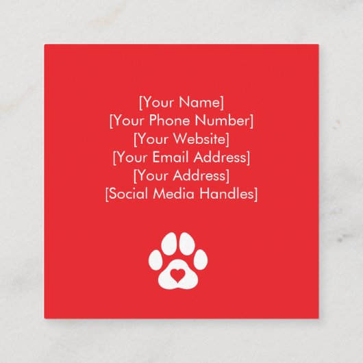 ポープリンカスタムト付き四角ペットケンネル スクエア名刺 (裏面)