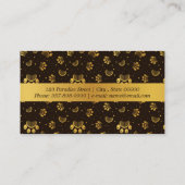 ポープリントとグルーミングコームパターン(金ゴールドカラー) 名刺 (裏面)