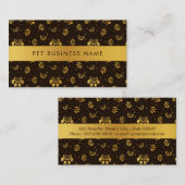 ポープリントとグルーミングコームパターン(金ゴールドカラー) 名刺 (正面/裏面)