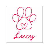 ポープリントとハートカスタムペット署名 セルフインキングスタンプ (デザイン)