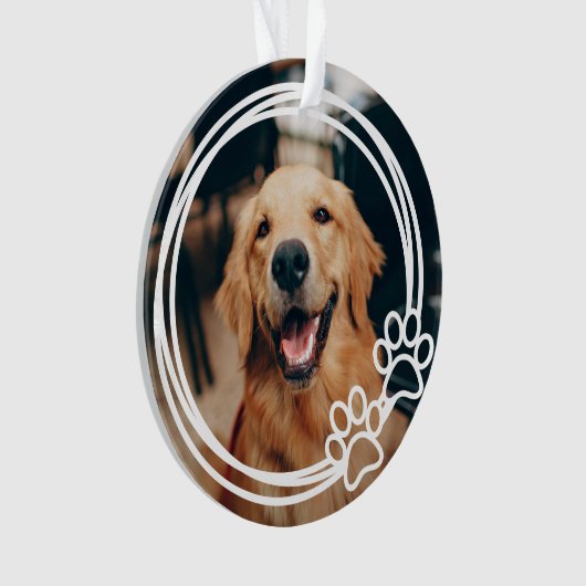 ポープリントとハートフレームカスタムペットの写真 オーナメント (正面)