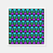 ポープリントとハート スタンダードカクテルナプキン (正面)