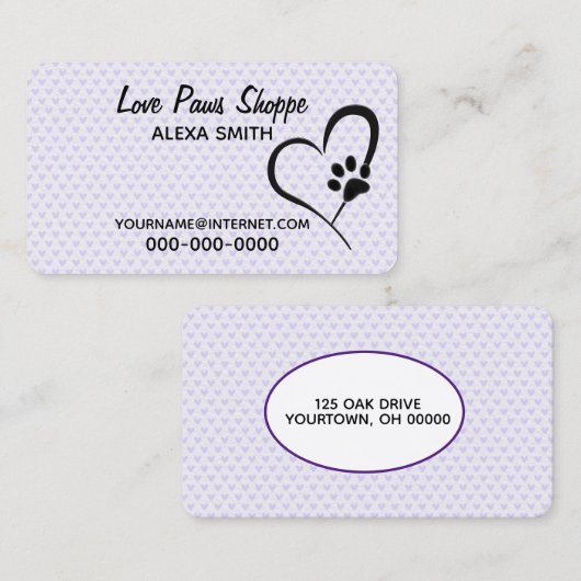 ポープリントとハート 名刺 (正面/裏面)