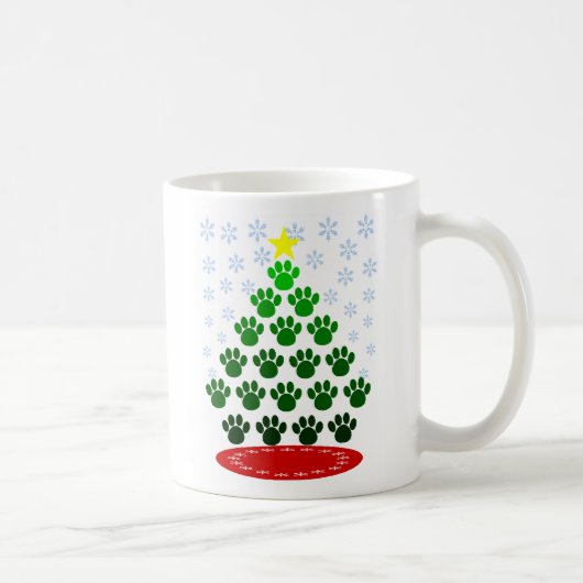 ポープリントのクリスマスツリーのマグカップ コーヒーマグカップ (右)