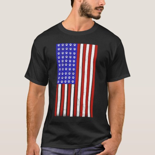 ポープリントアメリカ国旗 Tシャツ (正面)