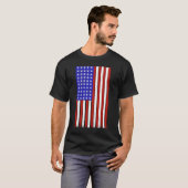 ポープリントアメリカ国旗 Tシャツ (正面フル)