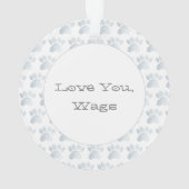 ポープリントウォーターカラーアートグレー愛あなた、ペット名 オーナメント (裏面)