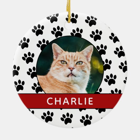 ポープリントカスタムのペット写真 セラミックオーナメント (裏面)