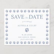 ポープリントダスティブルーグリッターウェディング日付を保存