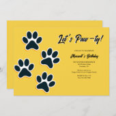 ポープリントドギー誕生日パーティー 招待状 (正面/裏面)