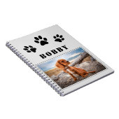 ポープリントドッグまたはペットの写真と名前 ノートブック (右側)