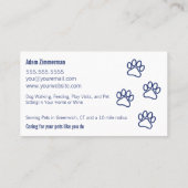 ポープリントドッグウォーカーペットシッターダークブルー 名刺 (裏面)