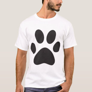 ポープリントドッグキャットアニマルペット足子犬 Tシャツ