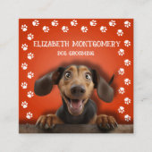 ポープリントドッグトリマー スクエア名刺 (正面)