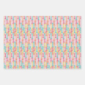 ポープリントドッグハートバレンタイン ラッピングペーパーシート (正面3)