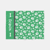 ポープリントドッグパーソナライズされたフリースブランケット フリースブランケット (正面(横))