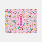 ポープリントドッグフリースブランケット フリースブランケット (正面(横))