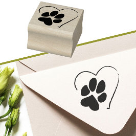 ポープリントハートかわいいシンプル犬の恋人 ラバースタンプ