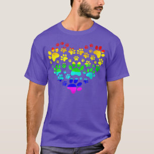 ポープリントハートビートレインボーインスパイアドポーププリント Tシャツ