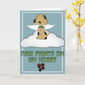 ポープリントハートペット悔やみや弔慰グリーティングカード カード (黄色い花)