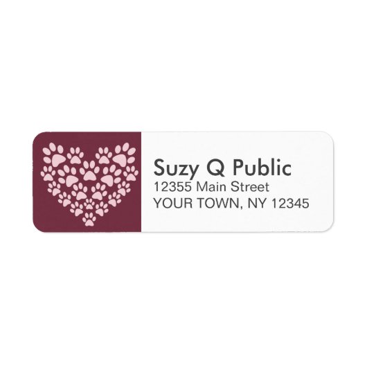 ポープリントハート個人住所 シール (正面)