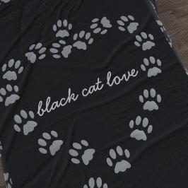 ポープリントハート大型ブラックペットフリースブランケット フリースブランケット