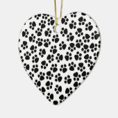 ポープリントハート磁器オーナメント セラミックオーナメント (左)
