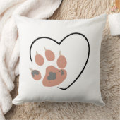 ポープリントハート – かわいいペットラバーデザイン クッション (ブランケット)
